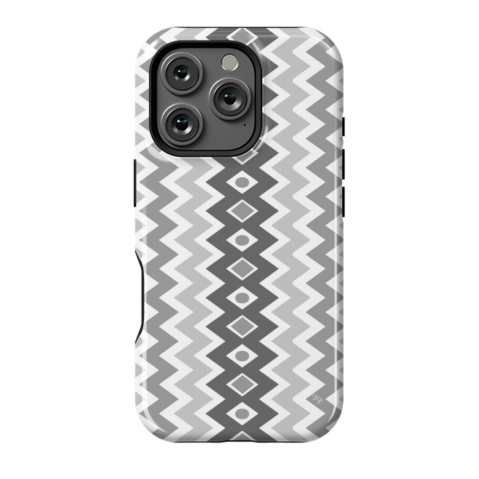 iPhone 16 Pro StrongFit Unisex gray chevron by Martina