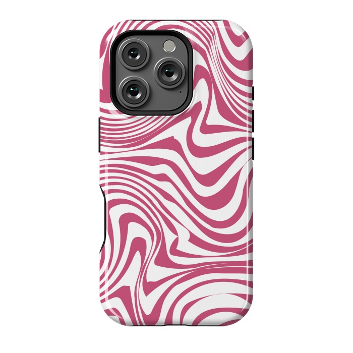 iPhone 16 Pro StrongFit Retro pink waves by Martina