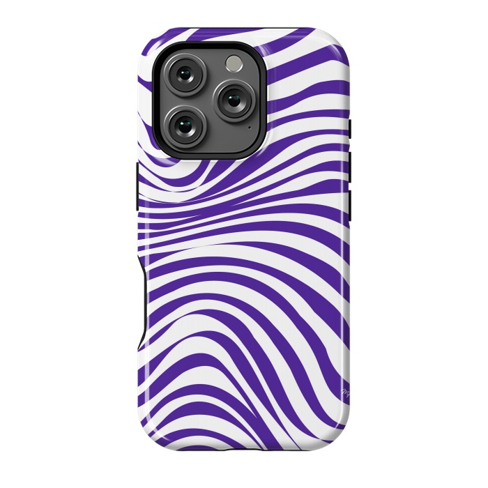 iPhone 16 Pro StrongFit Modern retro purple waves by Martina