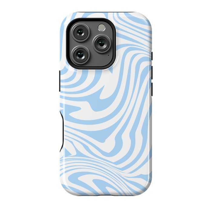 iPhone 16 Pro StrongFit Modern retro blue waves by Martina