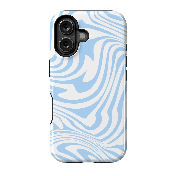 iPhone 16 StrongFit Modern retro blue waves by Martina