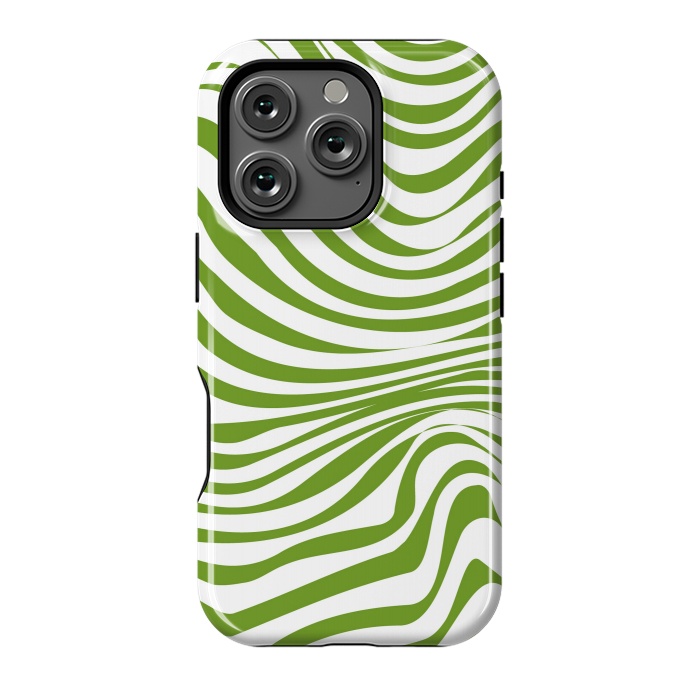 iPhone 16 Pro StrongFit Modern retro cool green waves by Martina