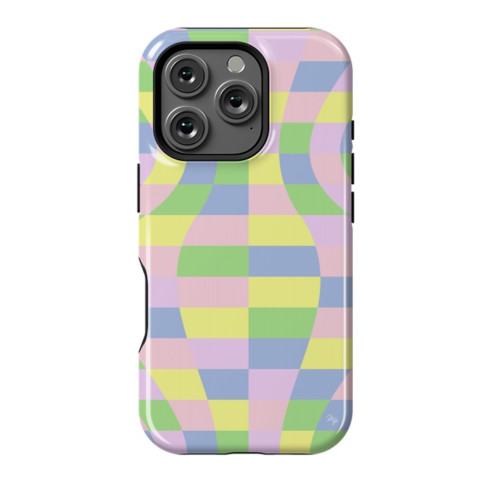 iPhone 16 Pro StrongFit Modern Retro pastel cubes by Martina