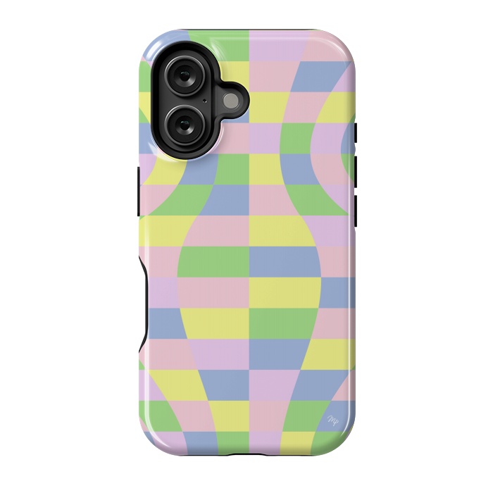 iPhone 16 StrongFit Modern Retro pastel cubes by Martina