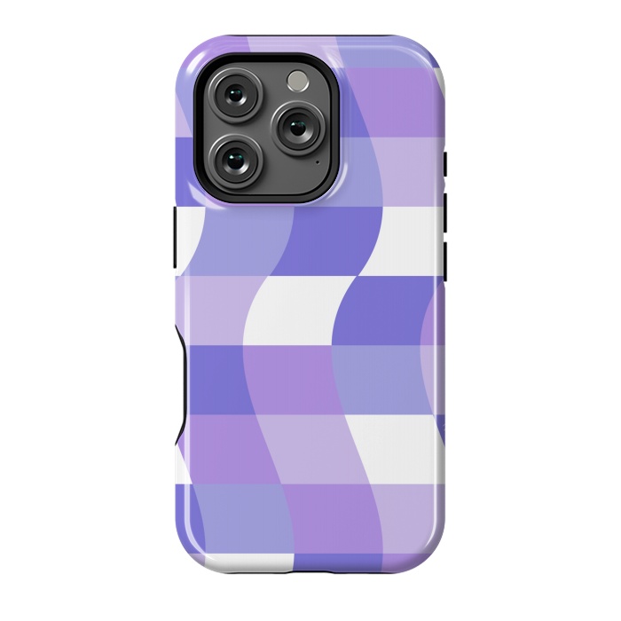 iPhone 16 Pro StrongFit Modern retro purple cube waves by Martina