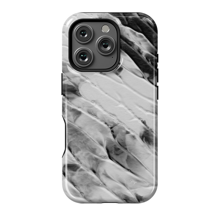 iPhone 16 Pro StrongFit Modern organic black and white paint by Martina