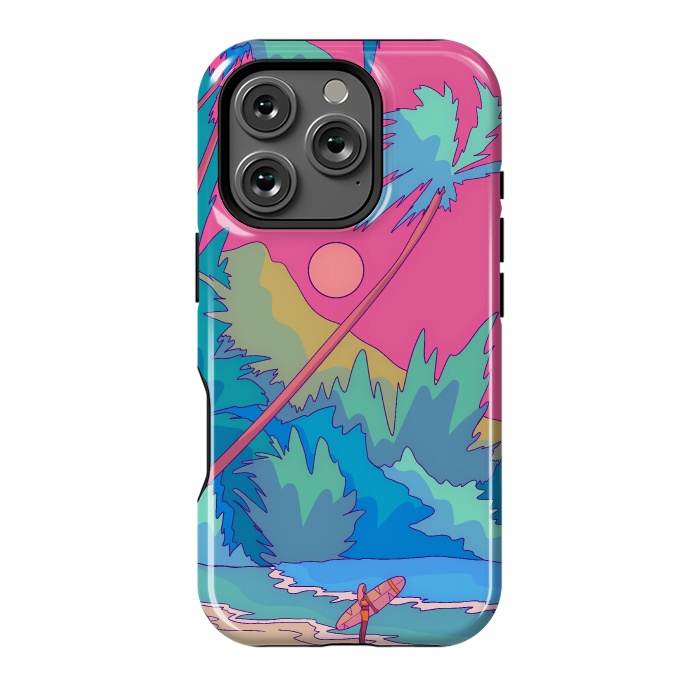 iPhone 16 Pro StrongFit Pink sky beach by Steve Wade (Swade)