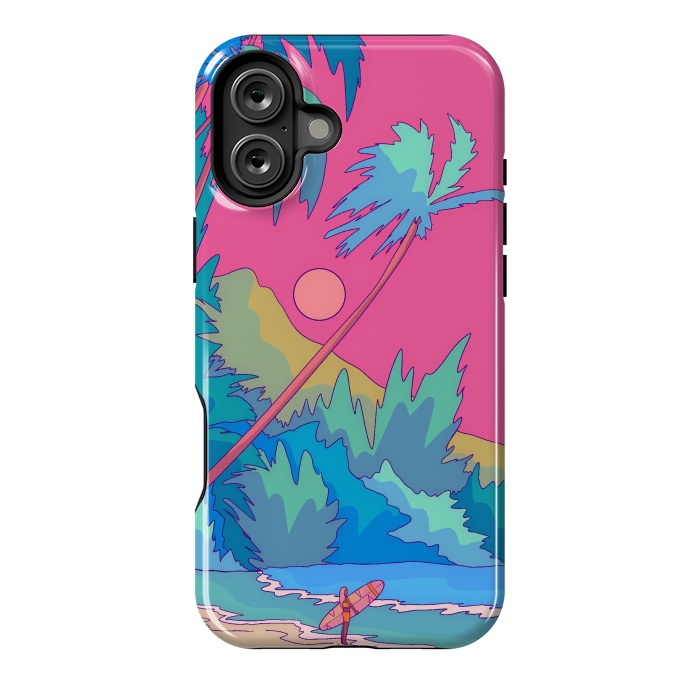 iPhone 16 Plus StrongFit Pink sky beach by Steve Wade (Swade)