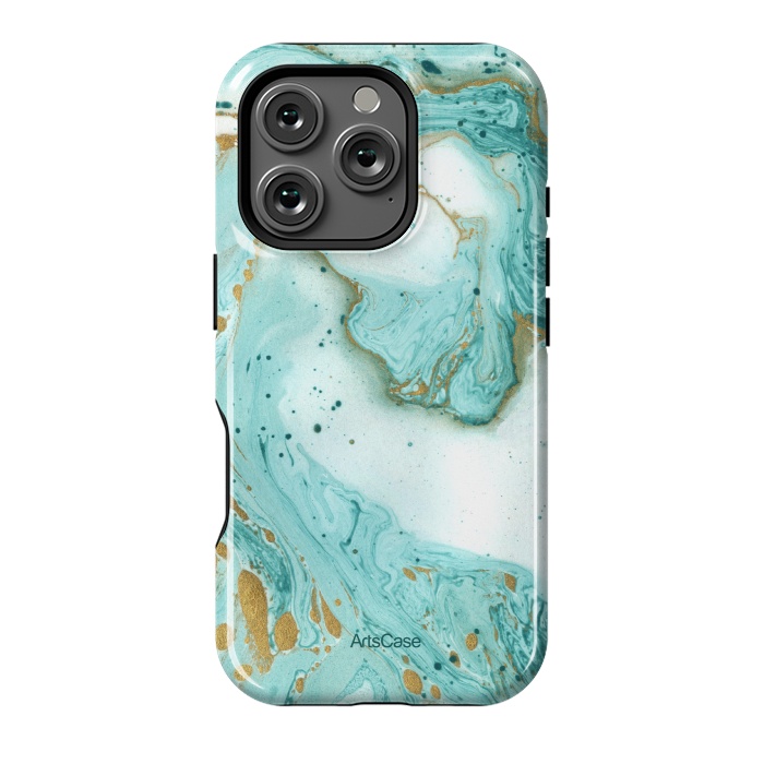 iPhone 16 Pro StrongFit Waves Teal by ArtsCase