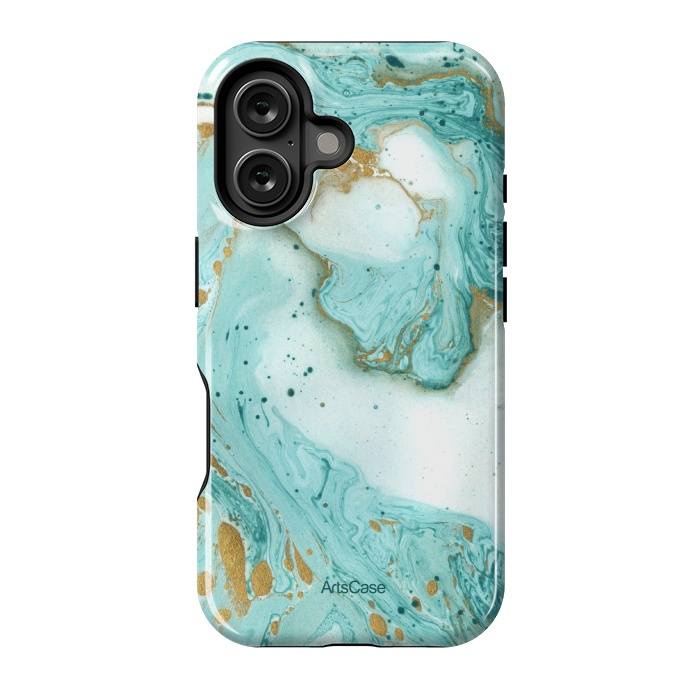 iPhone 16 StrongFit Waves Teal by ArtsCase