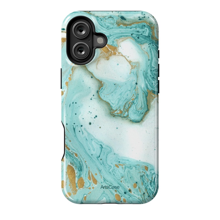 iPhone 16 Plus StrongFit Waves Teal by ArtsCase