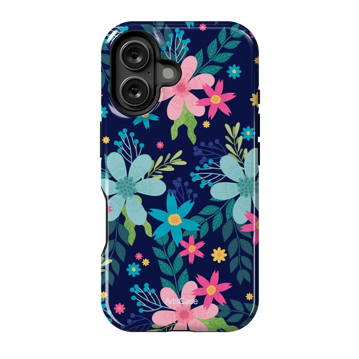 iPhone 16 StrongFit Rain of Colors and Flowers by ArtsCase