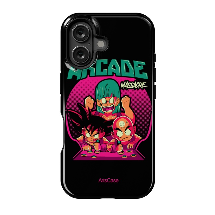 iPhone 16 StrongFit Ultimate Gaming Armor: Arcade-Themed. by ArtsCase