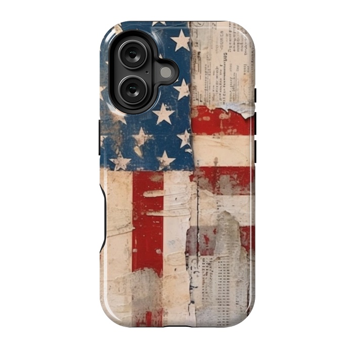 iPhone 16 StrongFit Vintage American flag by haroulita