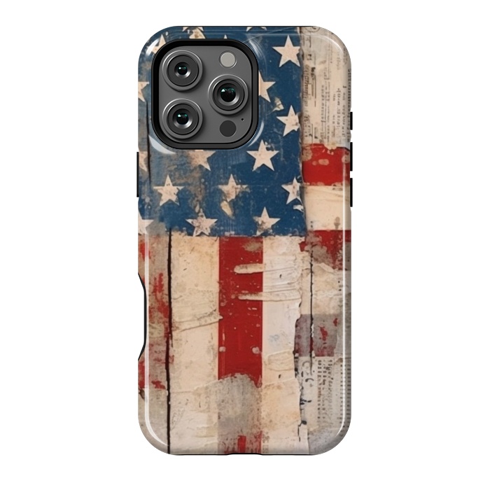 iPhone 16 Pro Max StrongFit Vintage American flag by haroulita