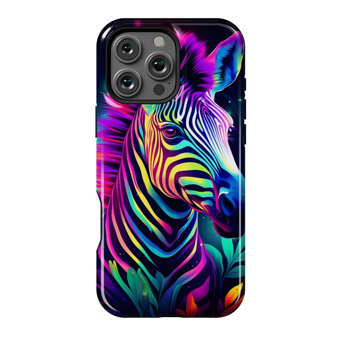 iPhone 16 Pro Max StrongFit colorful zebra by haroulita