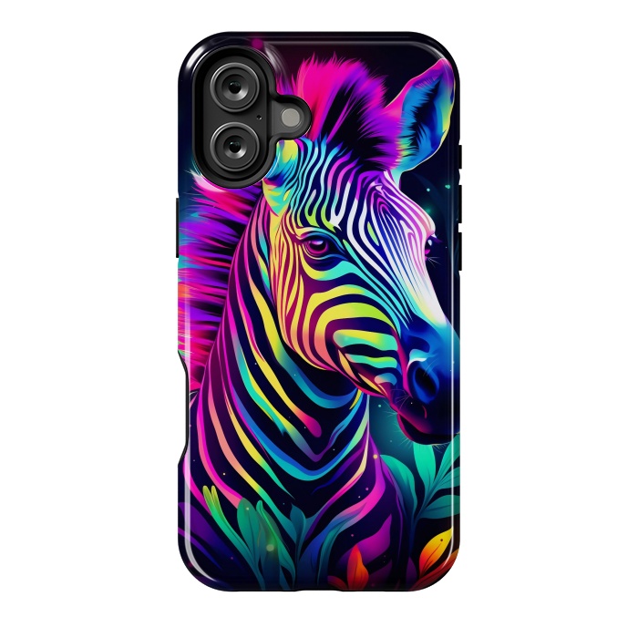 iPhone 16 Plus StrongFit colorful zebra by haroulita