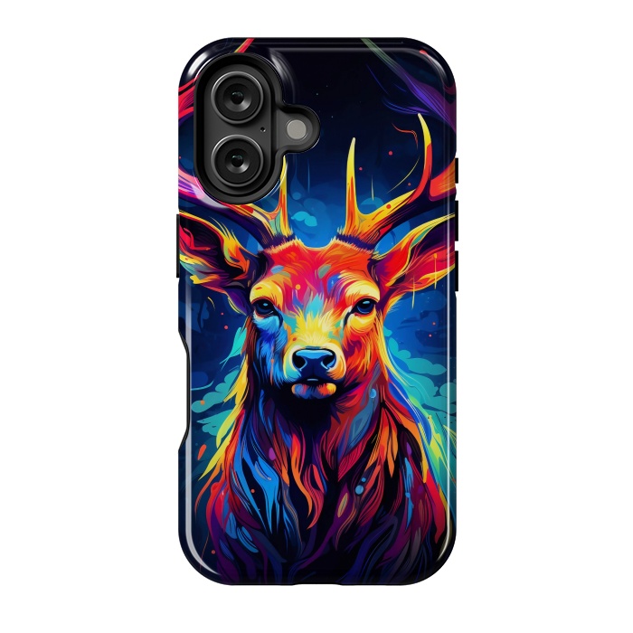 iPhone 16 StrongFit Colorful deer by haroulita