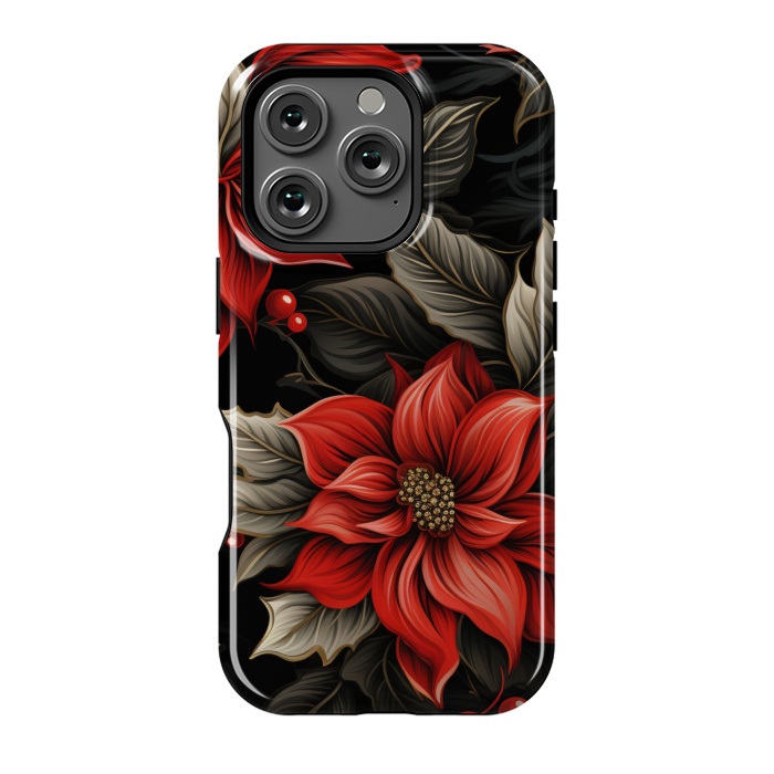 iPhone 16 Pro StrongFit Christmas Poinsettia flowers by haroulita