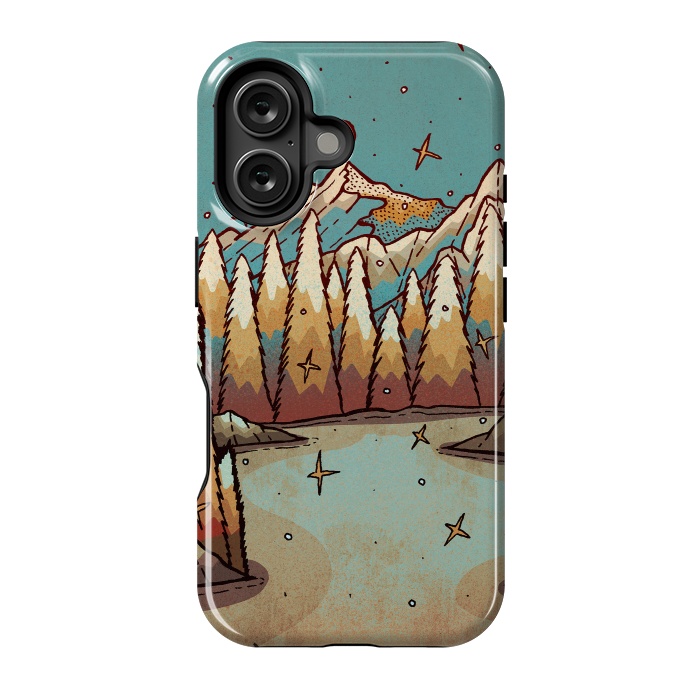 iPhone 16 StrongFit Winter of gold and blue by Steve Wade (Swade)