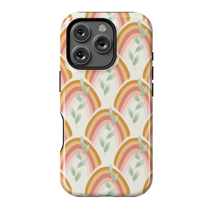 iPhone 16 Pro StrongFit Boho Rainbow Pastel by Tiny Thistle Studio