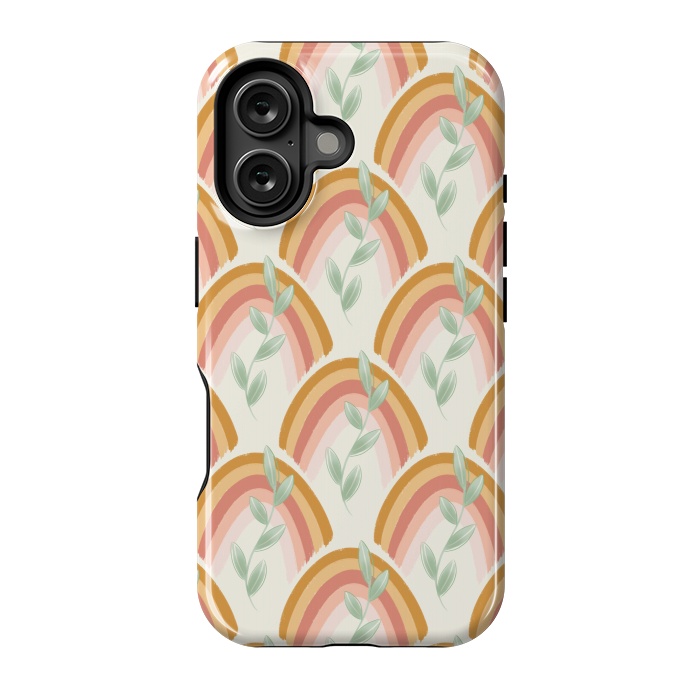 iPhone 16 StrongFit Boho Rainbow Pastel by Tiny Thistle Studio