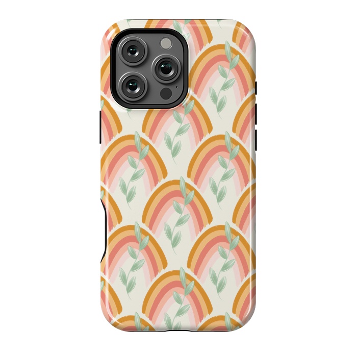 iPhone 16 Pro Max StrongFit Boho Rainbow Pastel by Tiny Thistle Studio