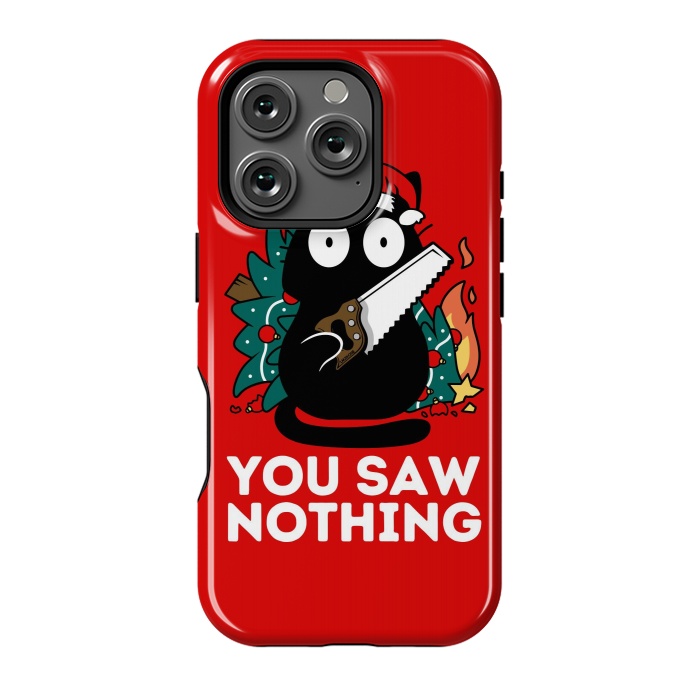 iPhone 16 Pro StrongFit You saw nothing - Christmas Cat by LM2Kone