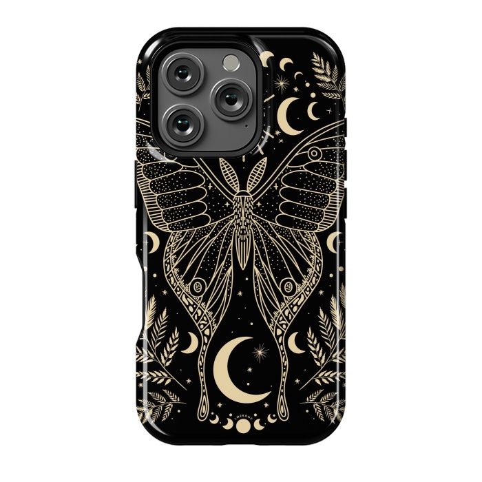 iPhone 16 Pro StrongFit Occult Mystical Moon Moth by LM2Kone