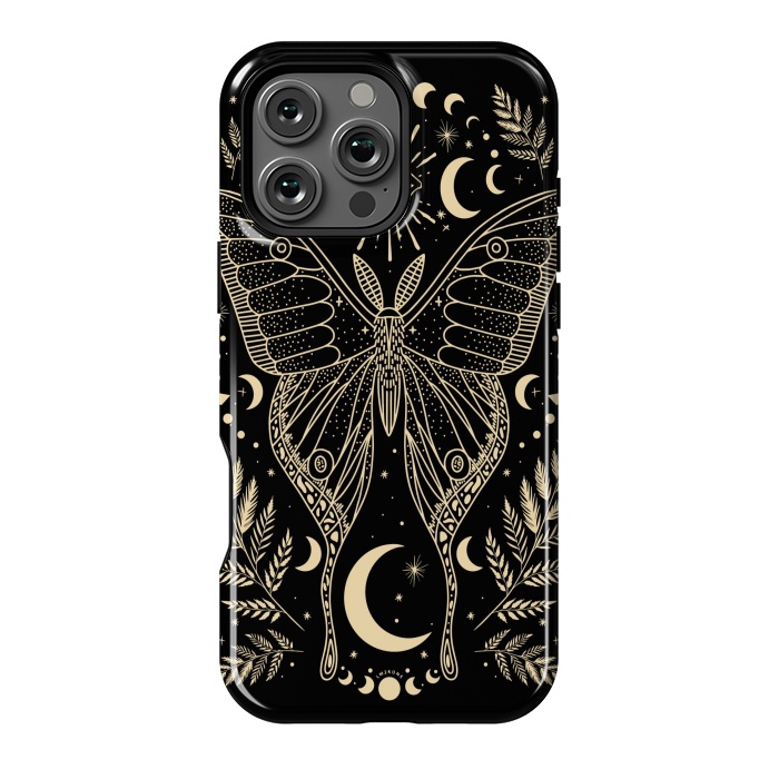 iPhone 16 Pro Max StrongFit Occult Mystical Moon Moth by LM2Kone