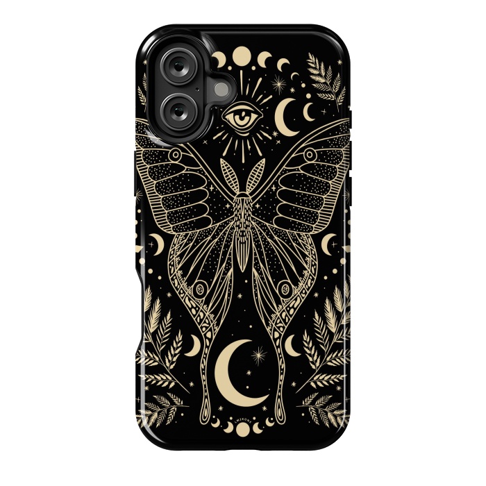 iPhone 16 Plus StrongFit Occult Mystical Moon Moth by LM2Kone