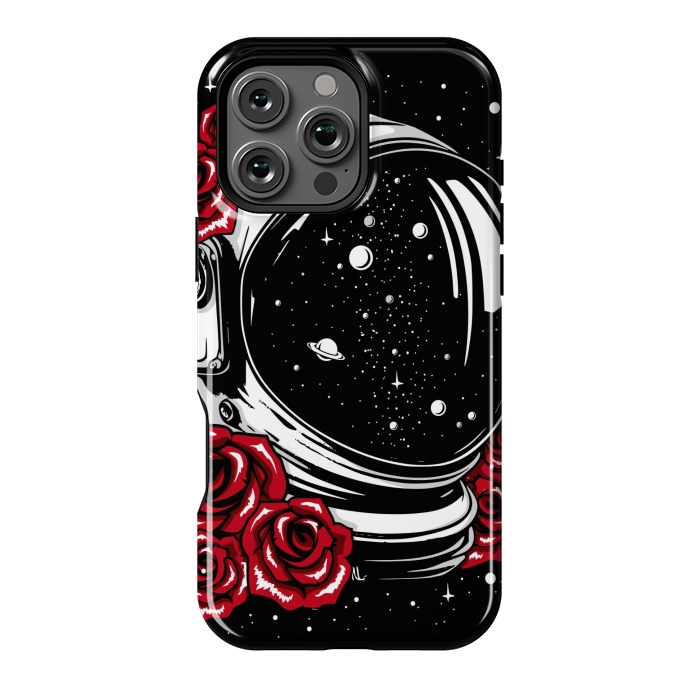 iPhone 16 Pro Max StrongFit Astronaut Helmet of Roses by LM2Kone