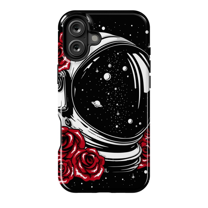 iPhone 16 Plus StrongFit Astronaut Helmet of Roses by LM2Kone