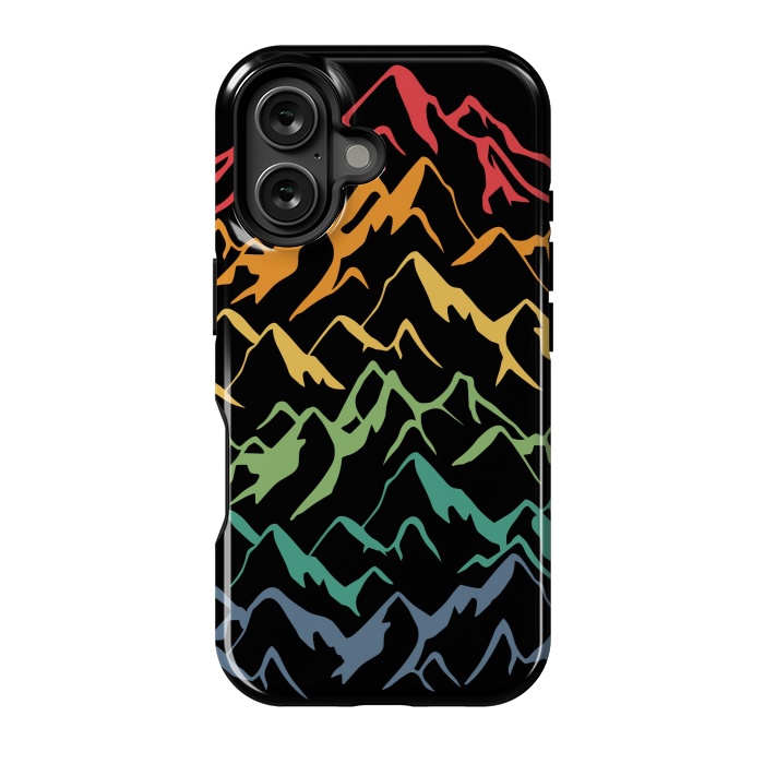 iPhone 16 StrongFit Retro Mountains Lines by LM2Kone