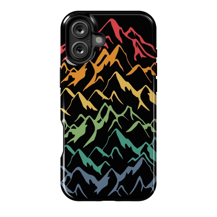 iPhone 16 Plus StrongFit Retro Mountains Lines by LM2Kone