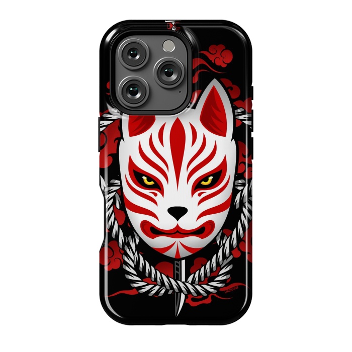 iPhone 16 Pro StrongFit Kitsune - Red Clouds by LM2Kone