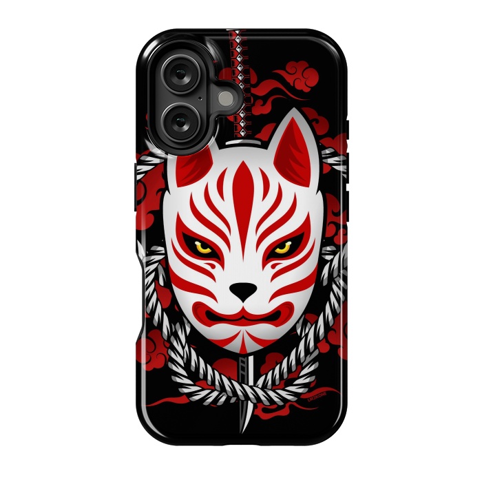 iPhone 16 StrongFit Kitsune - Red Clouds by LM2Kone