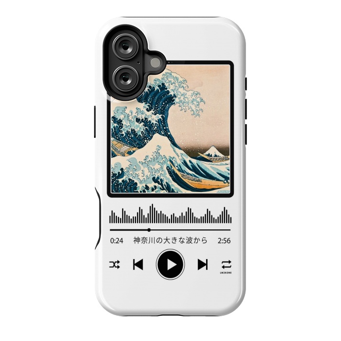 iPhone 16 Plus StrongFit Soundtrack - Great Wave off Kanagawa by LM2Kone