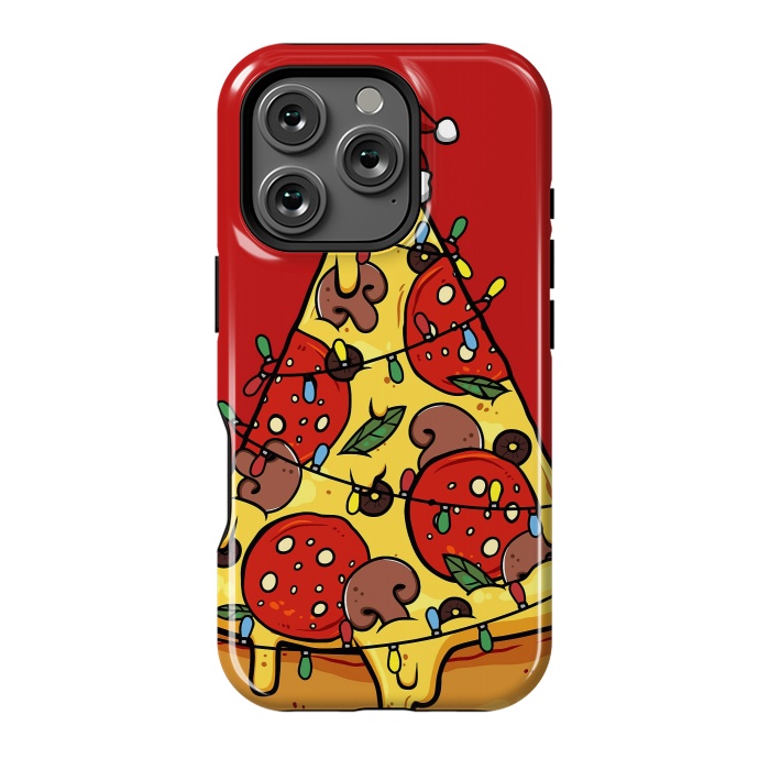 iPhone 16 Pro StrongFit Merry Christmas Pizza by LM2Kone