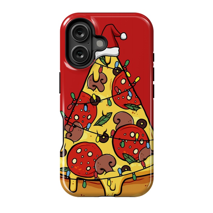 iPhone 16 StrongFit Merry Christmas Pizza by LM2Kone