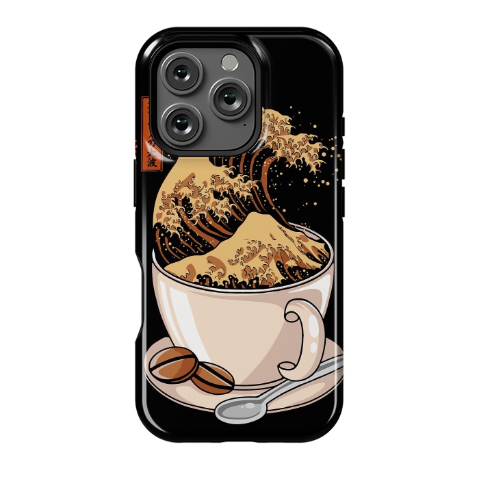 iPhone 16 Pro StrongFit The Great Wave of Cappuccino by LM2Kone