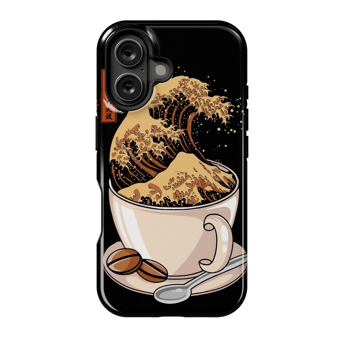 iPhone 16 StrongFit The Great Wave of Cappuccino by LM2Kone