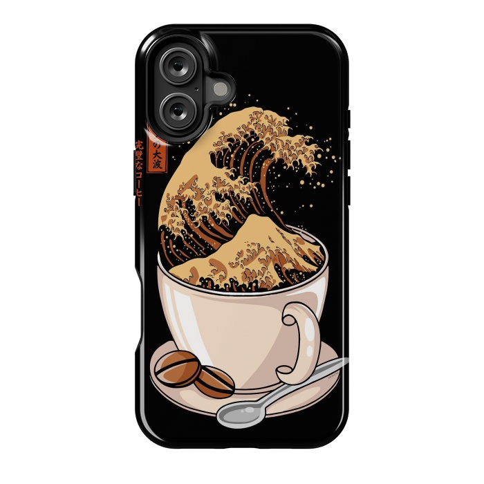 iPhone 16 Plus StrongFit The Great Wave of Cappuccino by LM2Kone