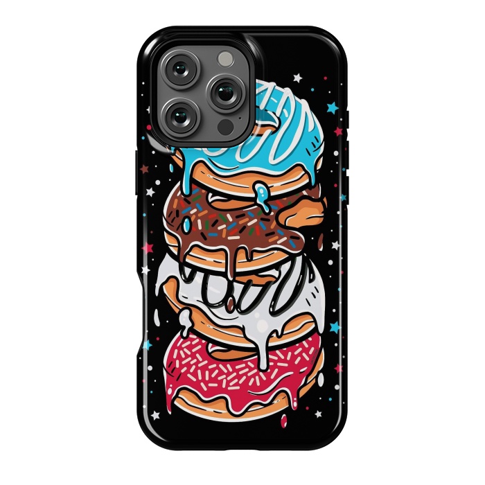 iPhone 16 Pro Max StrongFit Stack of Multi-colored Donuts by LM2Kone