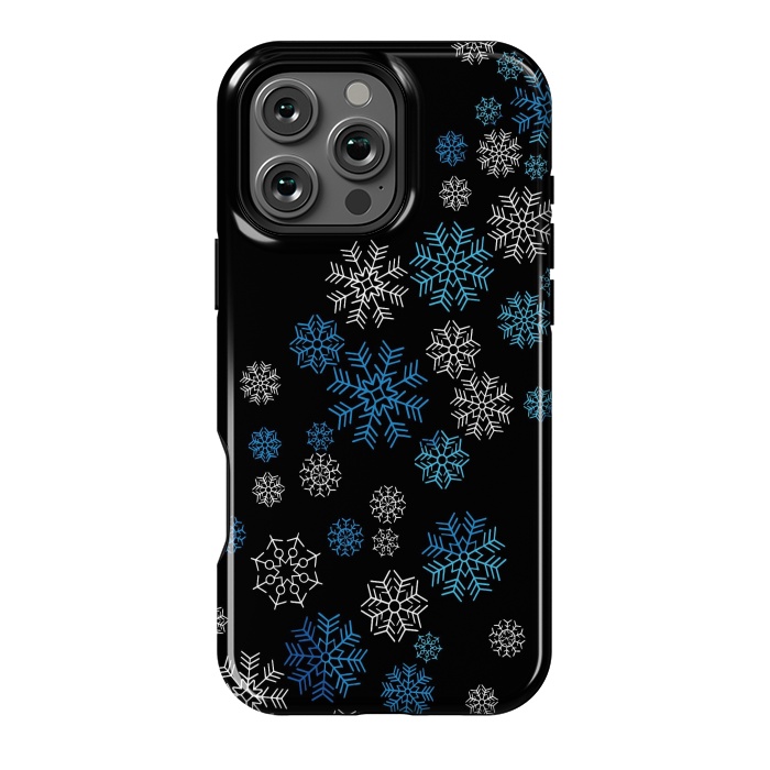 iPhone 16 Pro Max StrongFit Christmas Blue Snow Pattern by LM2Kone