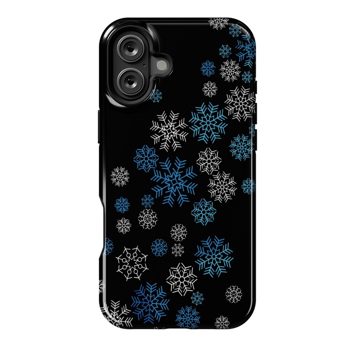 iPhone 16 Plus StrongFit Christmas Blue Snow Pattern by LM2Kone