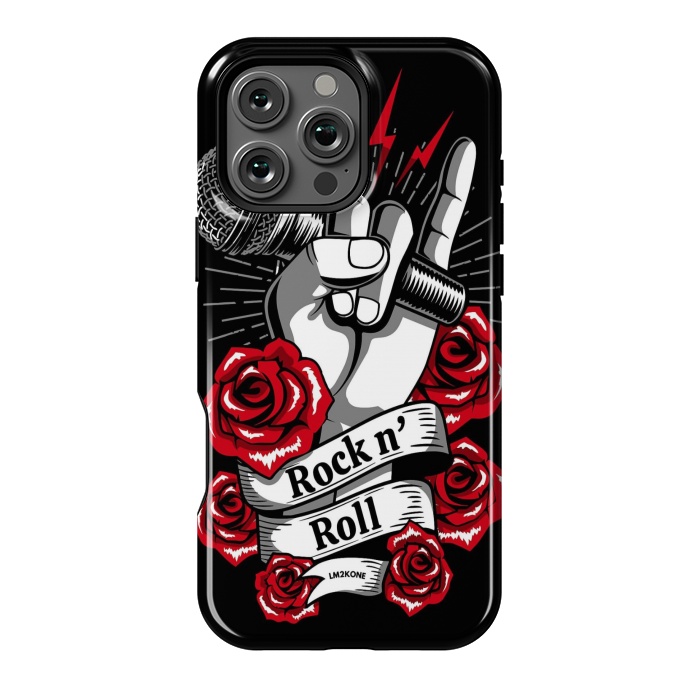 iPhone 16 Pro Max StrongFit Rock N Roll - Metal Roses by LM2Kone