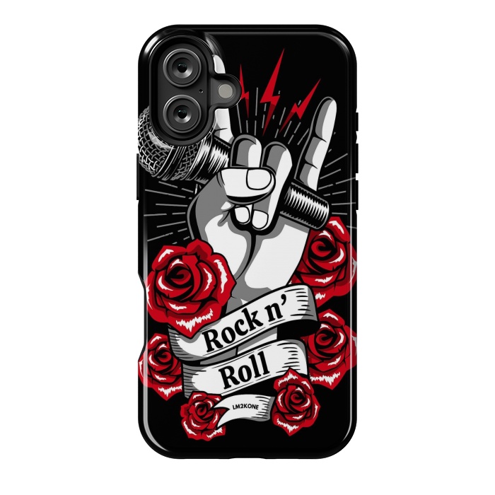 iPhone 16 Plus StrongFit Rock N Roll - Metal Roses by LM2Kone