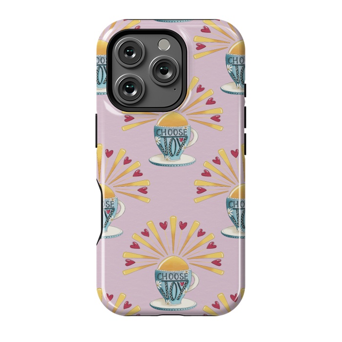 iPhone 16 Pro StrongFit Choose Joy Coffee Cup by Tiny Thistle Studio