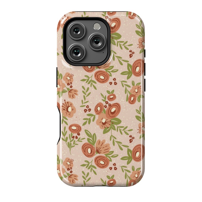 iPhone 16 Pro StrongFit Coral Flowers by Tiny Thistle Studio